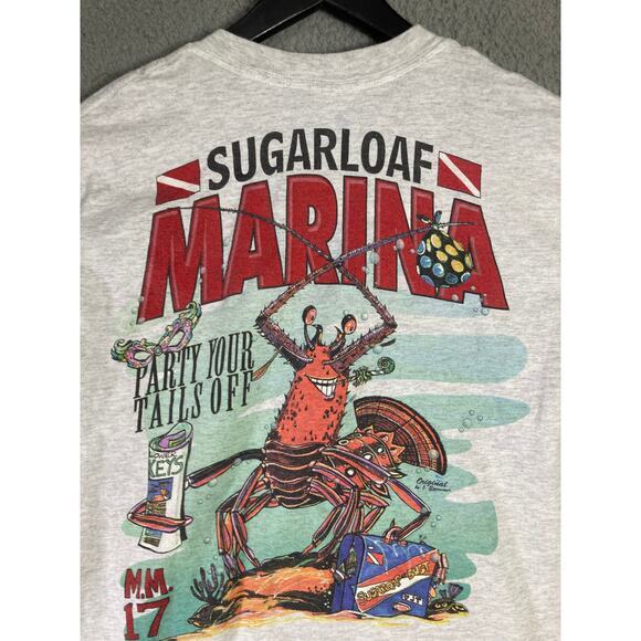 Sugarloaf Marina Bass Boat Men's Gray Graphic Tee S Short Sleeve Crew Neck - Picture 7 of 7